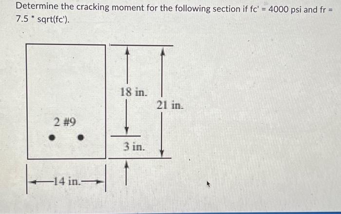 Solved Determine The Cracking Moment For The Following | Chegg.com