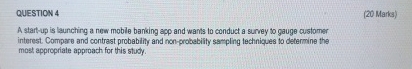 Solved QUESTION 4(20 ﻿Marks)A start-up is launching a new | Chegg.com