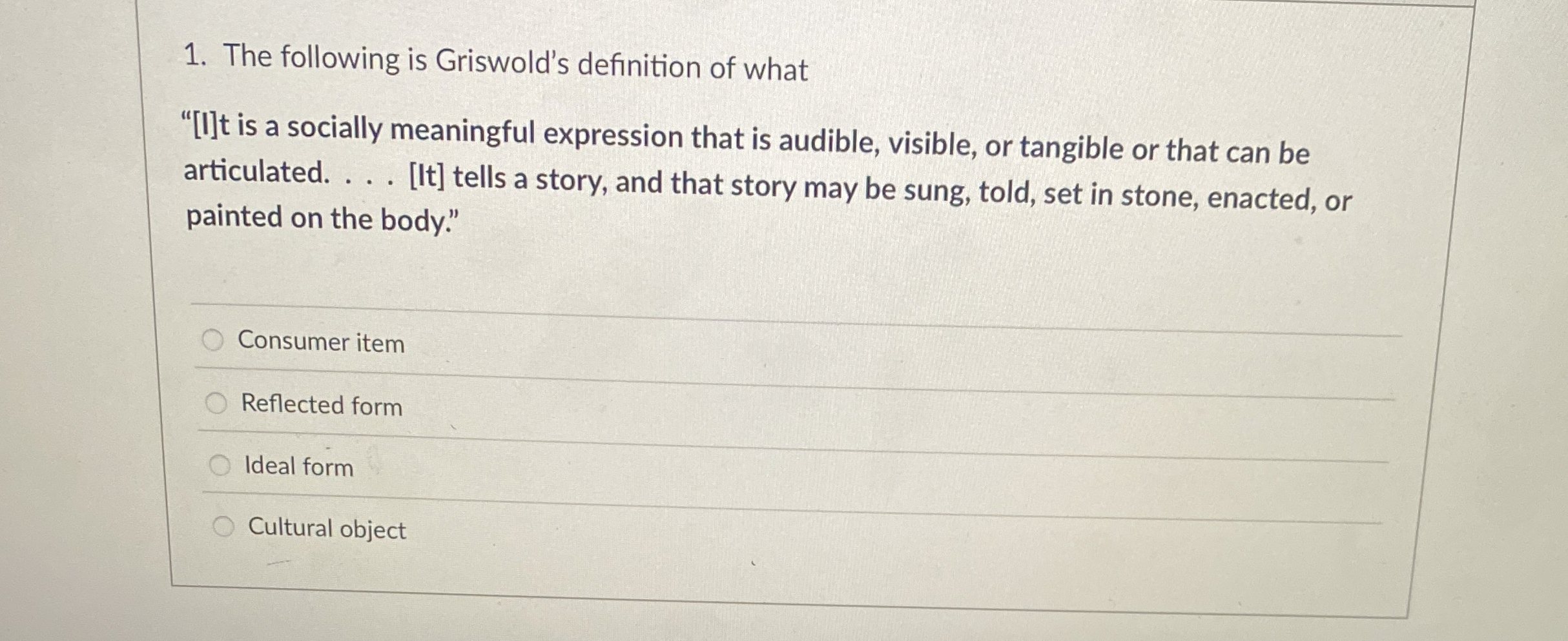 The following is Griswold's definition of what"[I]t