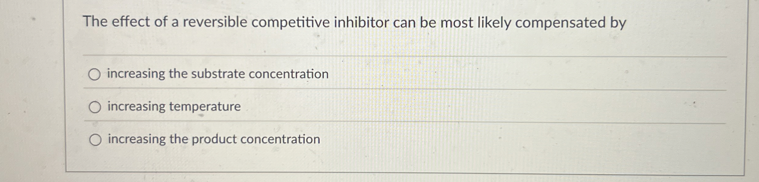 Solved The effect of a reversible competitive inhibitor can | Chegg.com