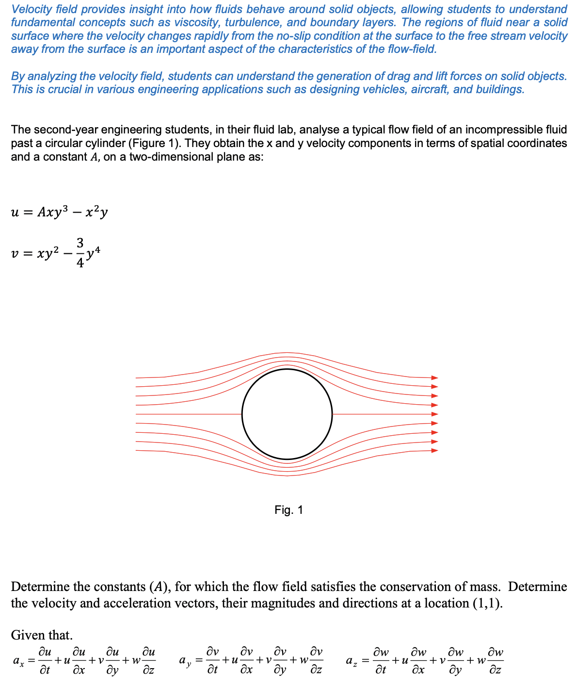 Solved Determine the constants (A), for which the flow | Chegg.com