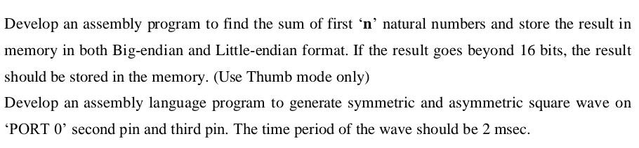 Solved Develop an assembly program to find the sum of first | Chegg.com
