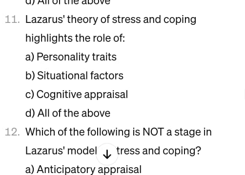 Lazarus discount cognitive appraisal