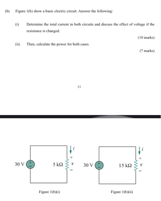 Solved (b) Figure 1(b) Show A Basic Electric Circuit. Answer | Chegg.com