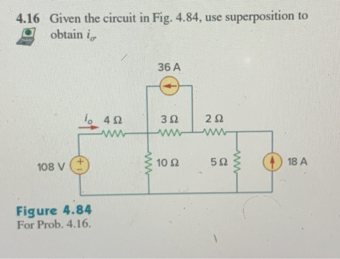 Solved 4.16 Given the circuit in Fig. 4.84, use | Chegg.com
