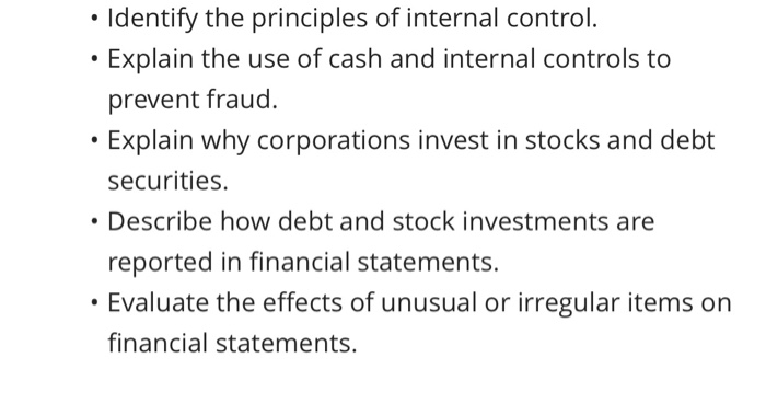 Solved • Identify The Principles Of Internal Control. • | Chegg.com