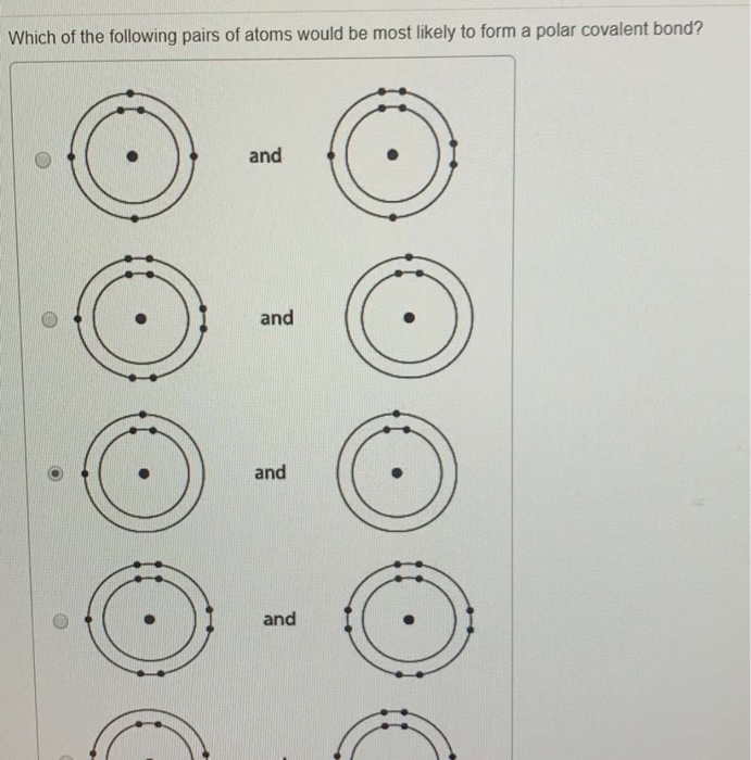 Solved Which Of The Following Pairs Of Atoms Would Be Mos