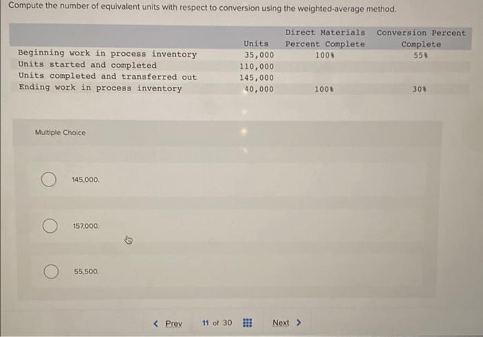 Solved Compute the number of equivalent units with respect | Chegg.com