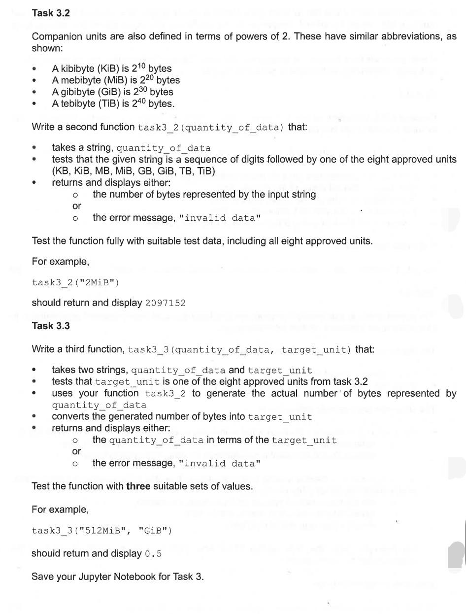 Solved 3 Name your Jupyter Notebook as TASK3___.ipynb The | Chegg.com