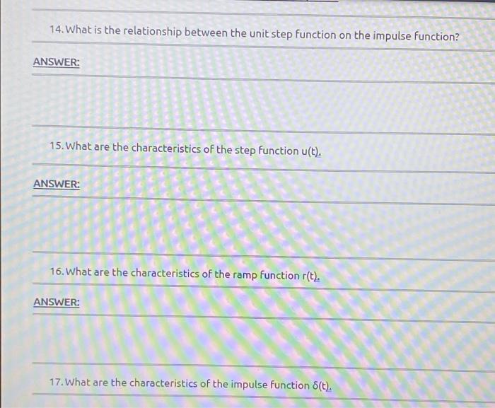 Solved 14. What is the relationship between the unit step | Chegg.com