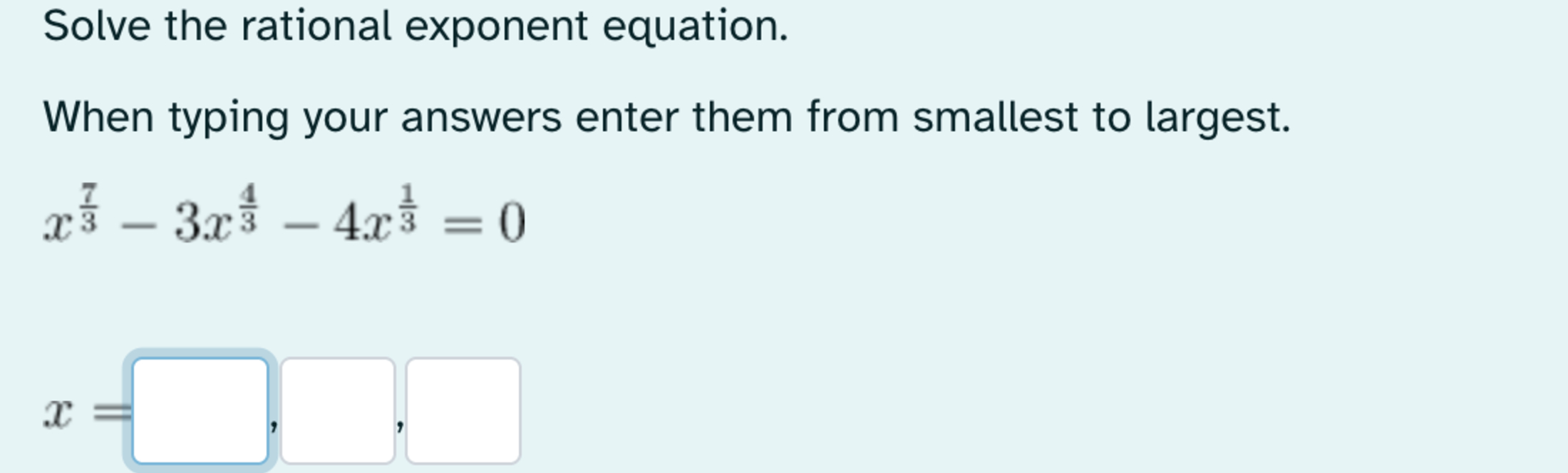 Solved solve the rational exponent equation when typing your chegg