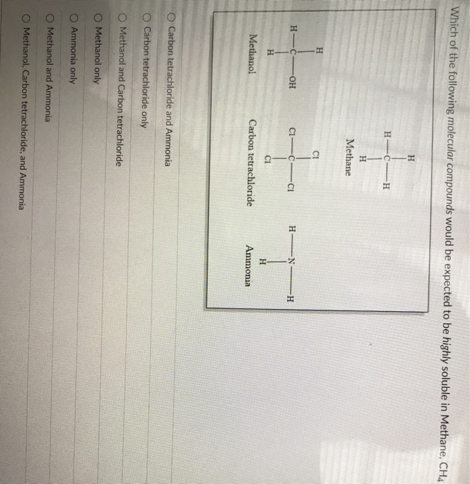 Solved Which of the following molecular compounds would be | Chegg.com
