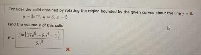 Solved Consider the solid obtained by rotating the region | Chegg.com