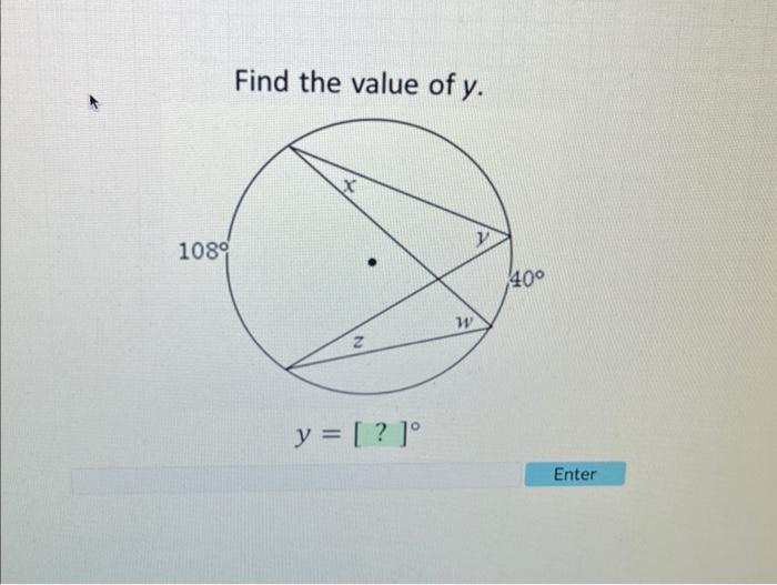 Find the value of \( y \). \[ y=[?]^{\circ} \]