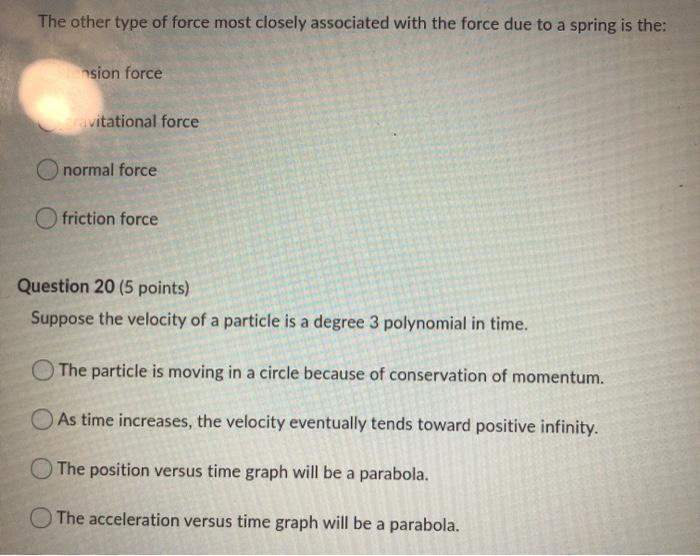 Solved The other type of force most closely associated with