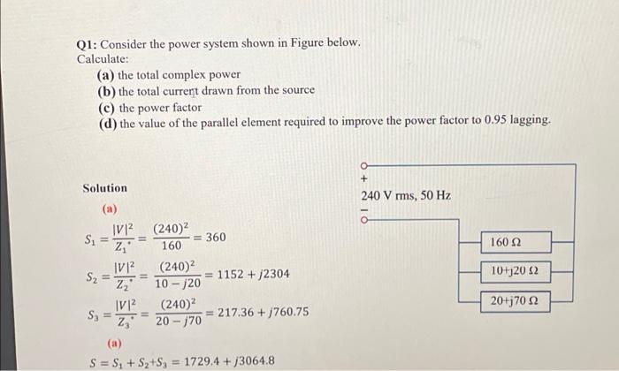 Solved Q1: Consider The Power System Shown In Figure Below. | Chegg.com