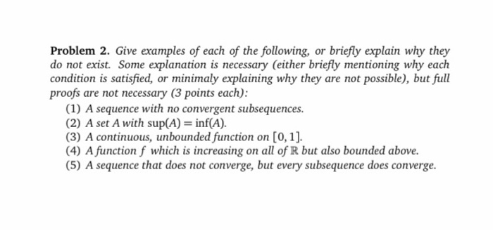 Solved Problem 2. Give examples of each of the following, or | Chegg.com