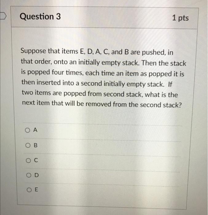 Solved Question 1 1 pts Which of the following sorting | Chegg.com