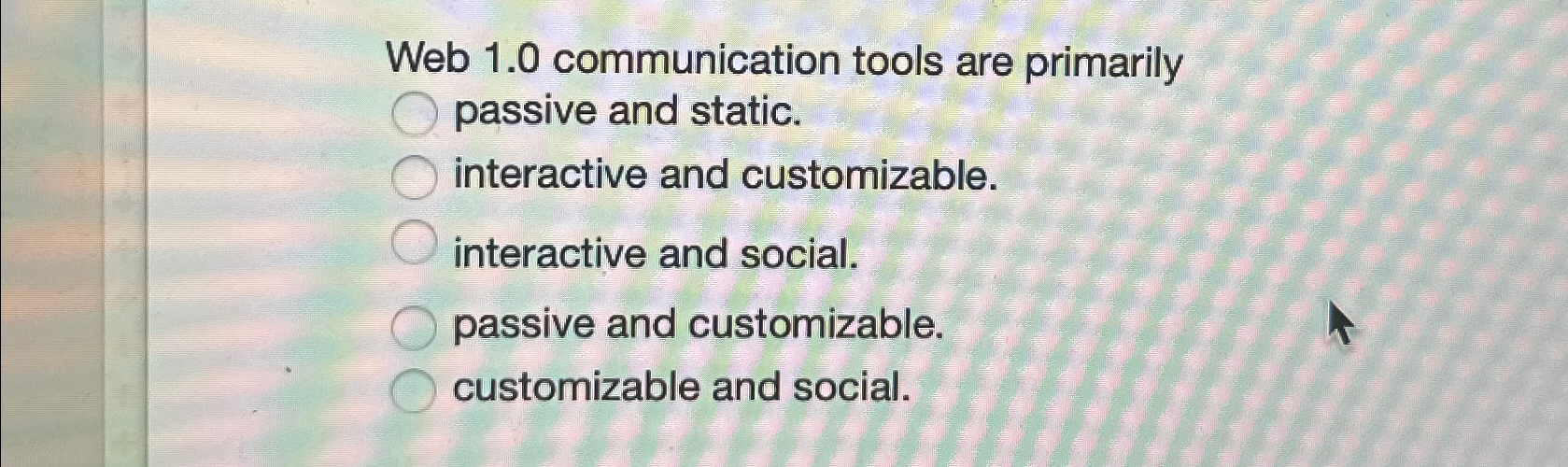 Solved  1.0 tools are primarily passive