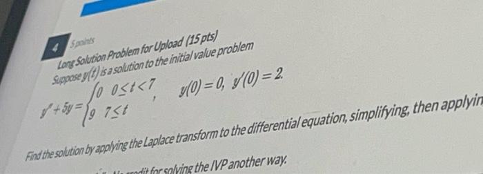 Solved 5 pairs Long Solution Problem for Upload (15 pts) | Chegg.com
