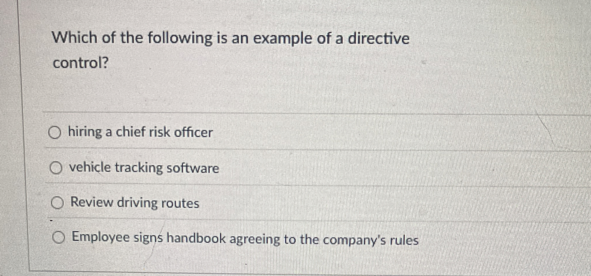 Solved Which of the following is an example of a | Chegg.com