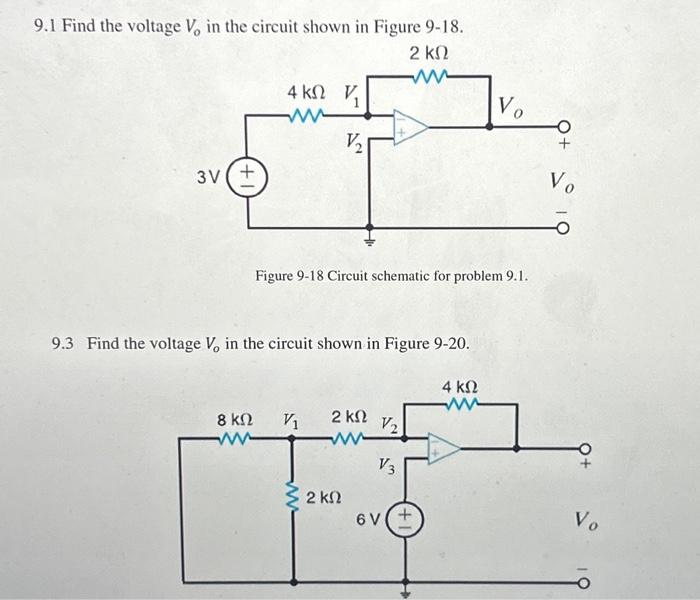 Solved 9.1 Find the voltage V0 in the circuit shown in | Chegg.com