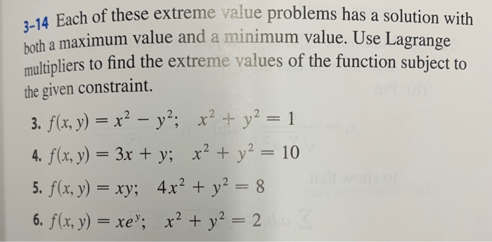 Solved Each Of These Extreme Value Problems Has A Solution 4591