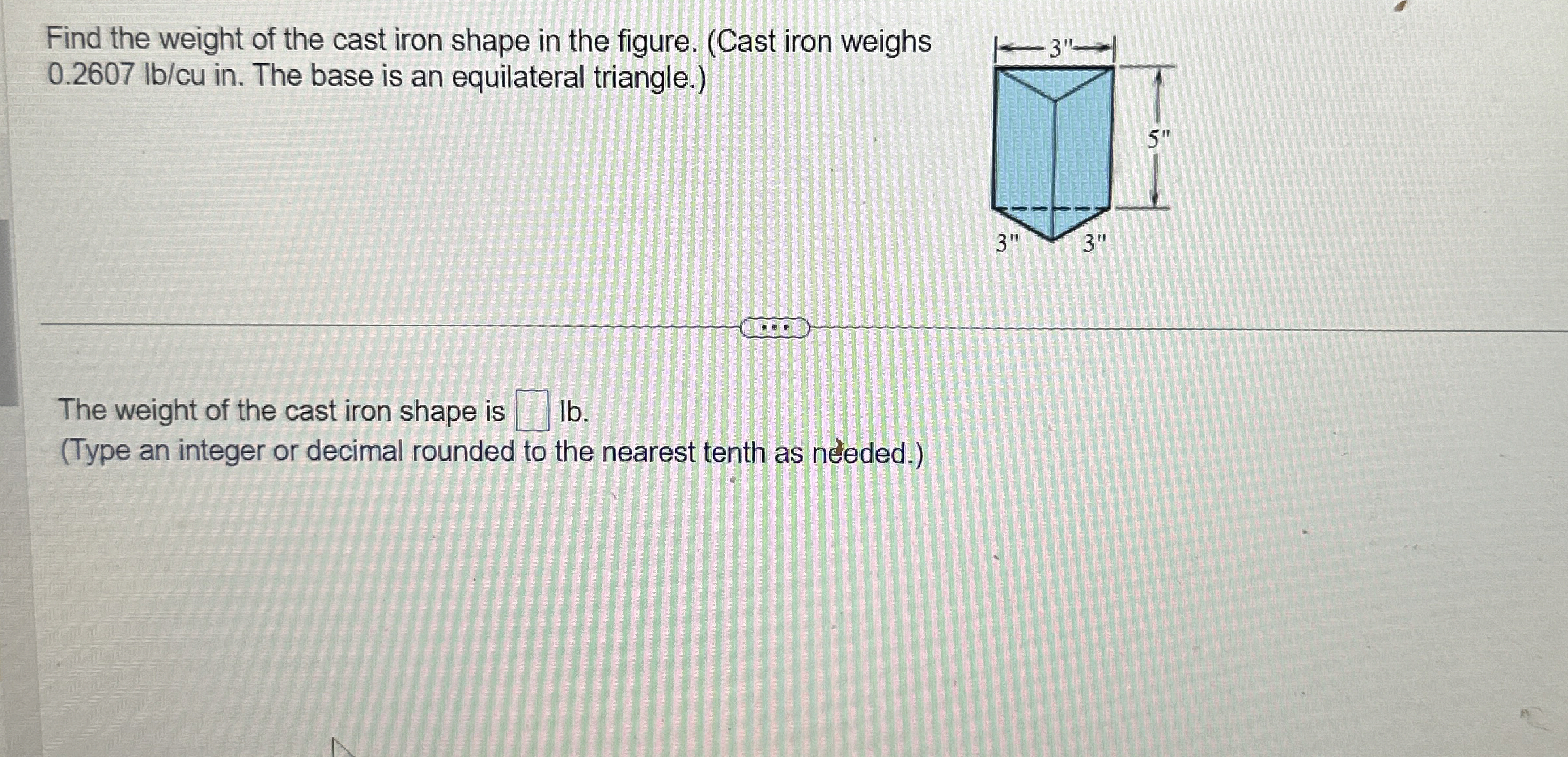 Solved Find the weight of the cast iron shape in the figure. | Chegg.com