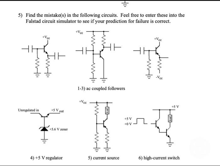 Solved 5) Find the mistake(s) in the following circuits. | Chegg.com