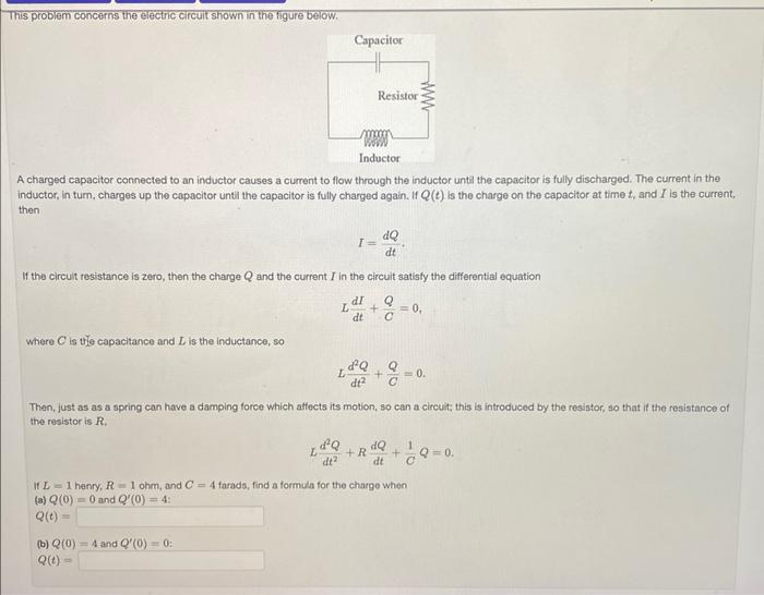 Solved This problem concerns the electric circuit shown in | Chegg.com