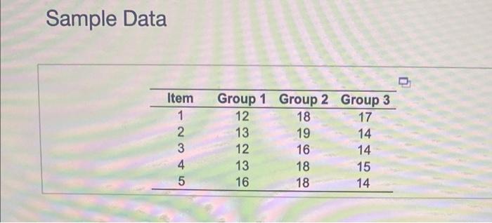 Solved The table available below shows three samples | Chegg.com