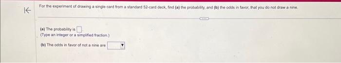 Solved For the experiment of drawing a singlo card from a | Chegg.com