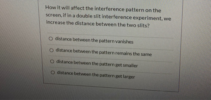 Solved How it will affect the interference pattern on the | Chegg.com