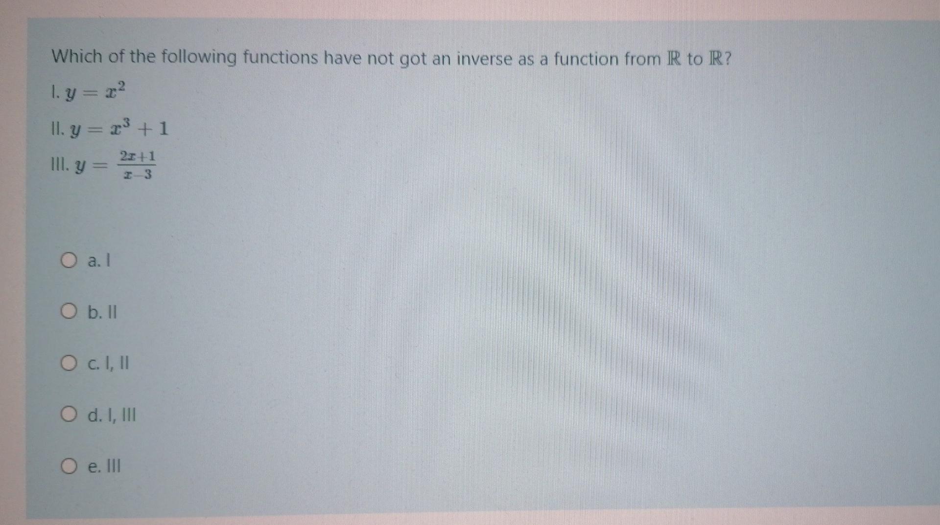 Solved Which of the following functions have not got an | Chegg.com