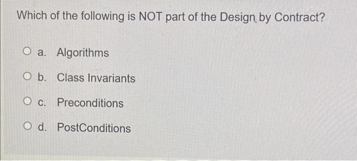 Solved Which of the following is NOT part of the Design by | Chegg.com
