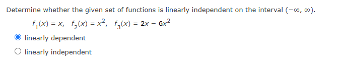 Solved Determine whether the given set of ﻿functions is | Chegg.com