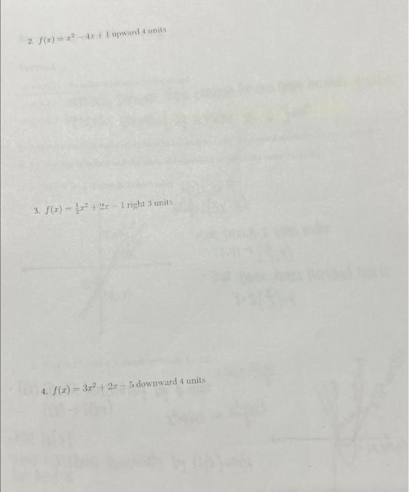 Solved Find an equation that shifts the graph of f by the | Chegg.com