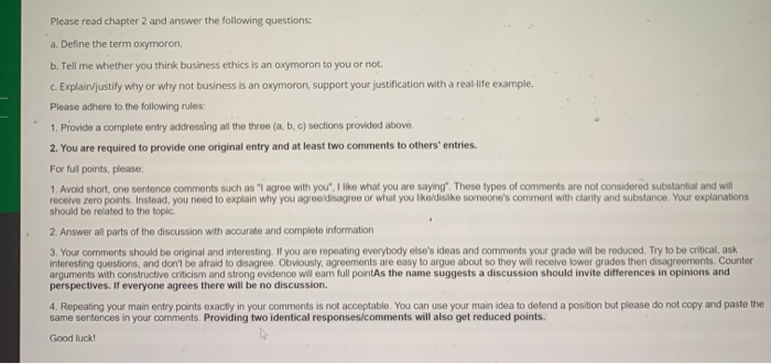 Solved Please read Chapter 2 and answer the following | Chegg.com