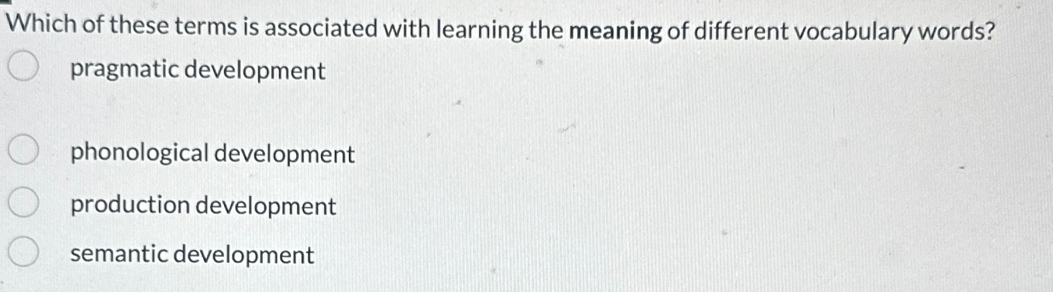 Solved Which of these terms is associated with learning the | Chegg.com