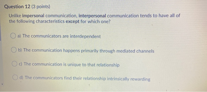 what is impersonal communication