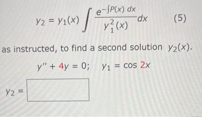Solved use the reduction order formula to find a second | Chegg.com