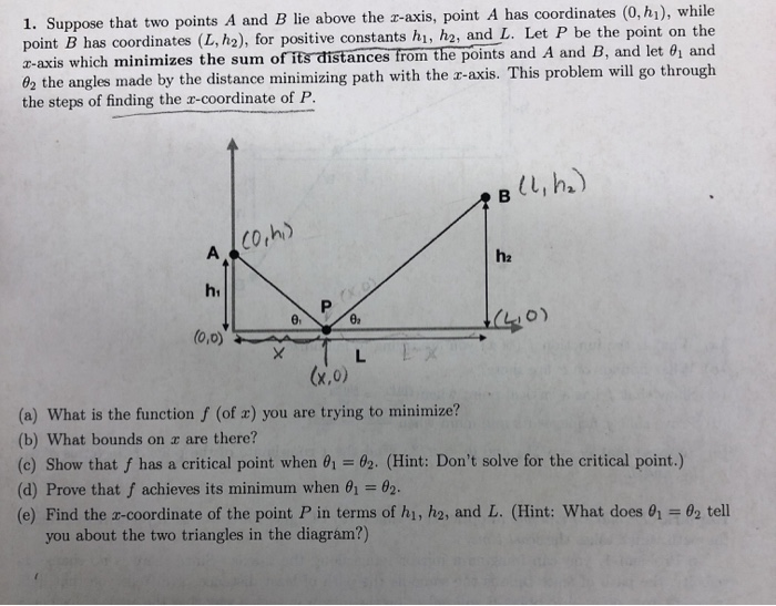 Solved 1. Suppose that two points A and B lie above the | Chegg.com