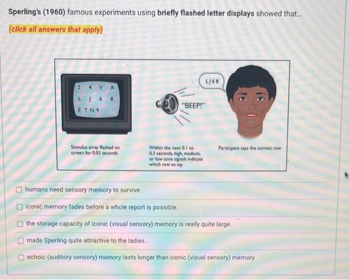 what did sperling's experiment show