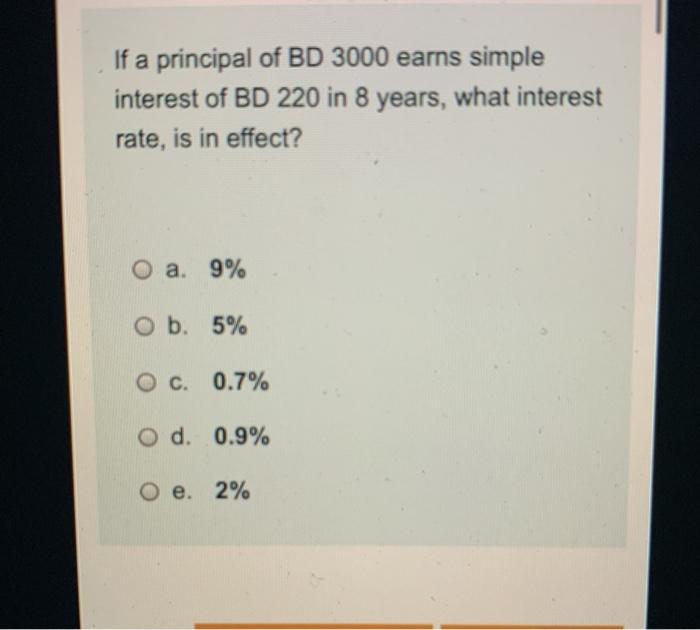 Solved If A Principal Of 3000 Earns Simple Interest Of Chegg Com