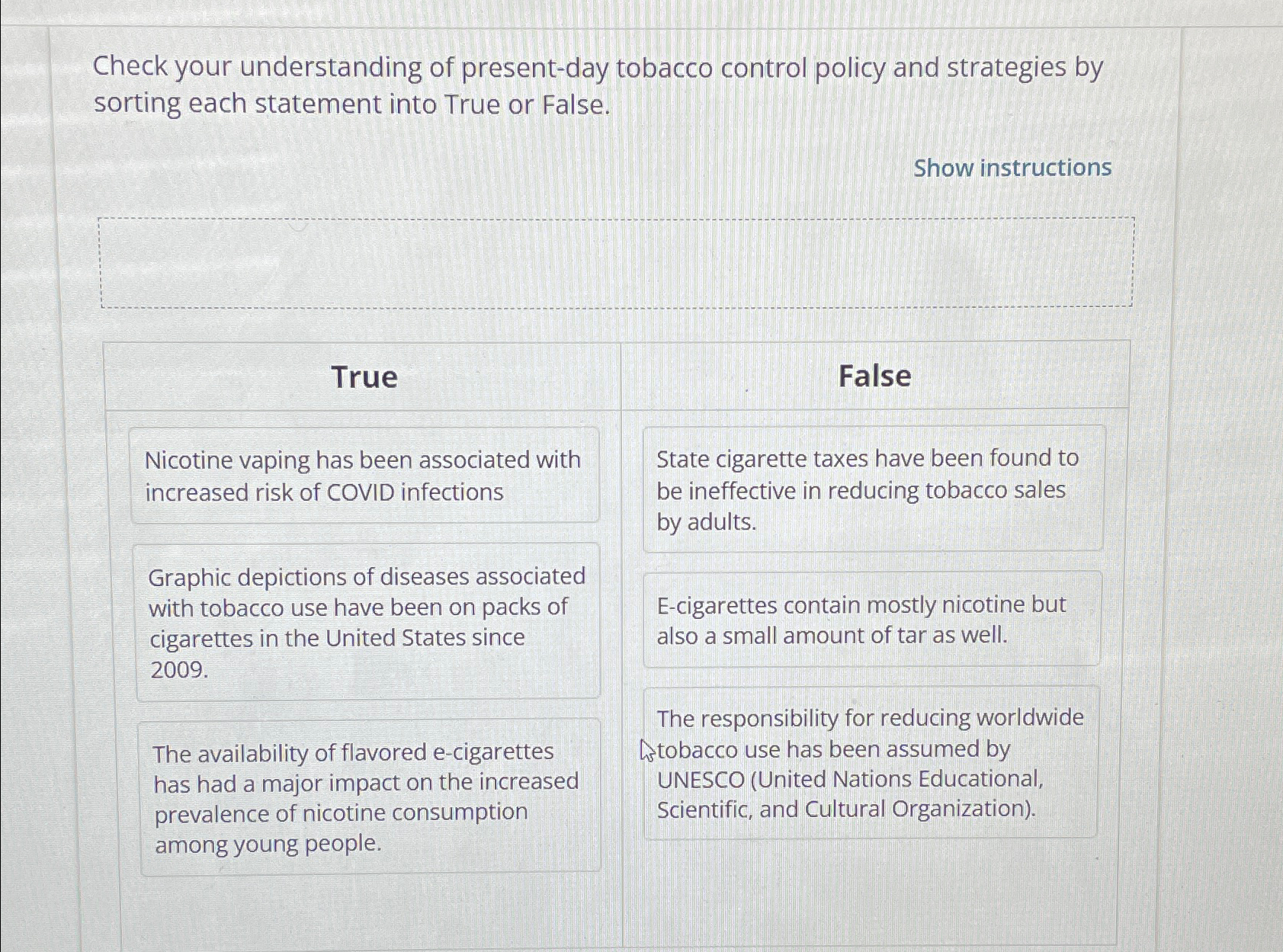 Solved Check your understanding of present-day tobacco