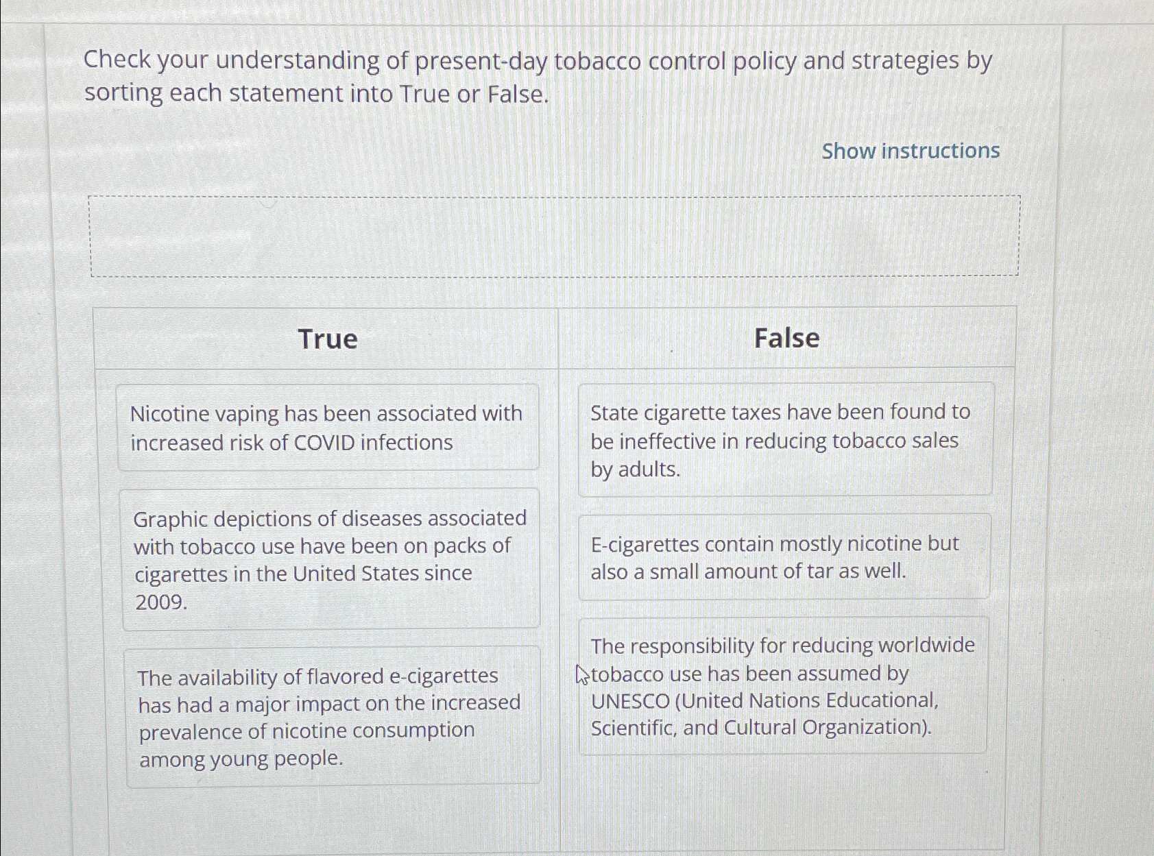 Solved Check your understanding of present day tobacco Chegg