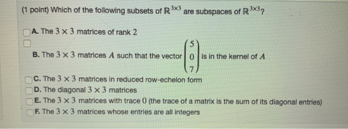 Solved 1 Point Which Of The Following Subsets Of P Are Chegg Com