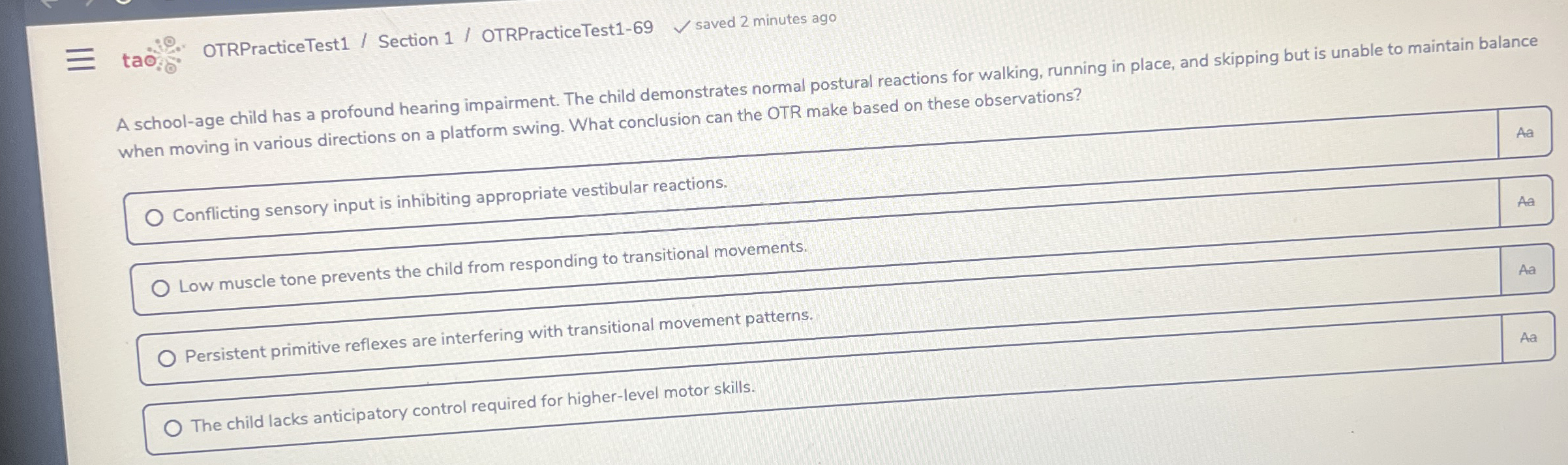 High Quality SOLUTION taöOTRPracticeTest1 / ﻿Section 1 / | Chegg.com