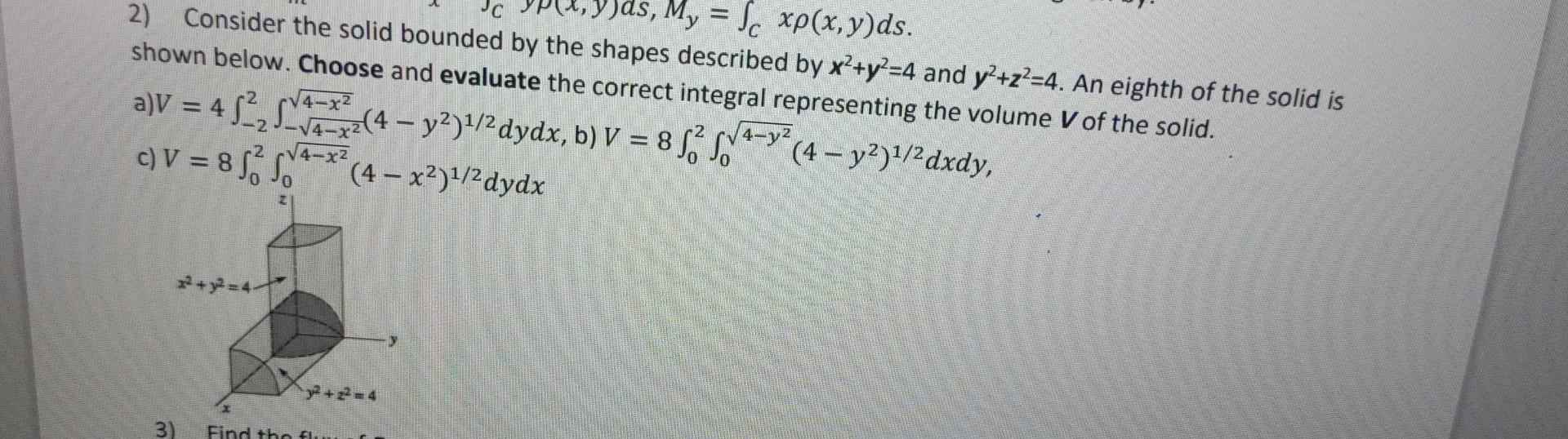 Solved 2) Consider the solid bounded by tho shown below. | Chegg.com