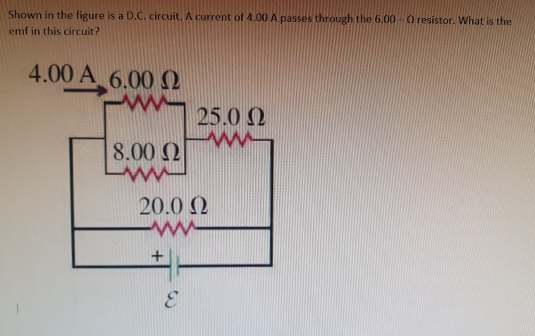 Solved shown in the figure is a DC circuit with a current of | Chegg.com